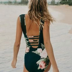 MySwimsuit One Piece Black And Floral Swimsuit -TankiniSkirt Shop 011d51ae6f5466dba987e83e8e8de295