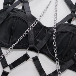 TankiniSkirt O-Ring Chain Decor Garter Lingerie Set -TankiniSkirt Shop 01c436413d4ae578d00e7a61feefe321