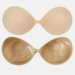TankiniSkirt Buckle Front Invisible Breast Lifting Adhesive Bra - Apricot