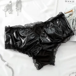 TankiniSkirt Crochet Lace Trim PU Leather Cutout Panties 8 TankiniSkirt Crochet Lace Trim PU Leather Cutout Panties -TankiniSkirt Shop 029057701e04ce949111db71a798c774