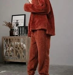 TankiniSkirt Women Fluffy Plush Thicken Lapel High Low Hem Loungewear Warm Pajamas -TankiniSkirt Shop 06ab851330eef8a1924f608298471769