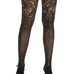 TankiniSkirt 1Pair Crochet Lace Rhinestone Decor Stockings