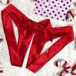 TankiniSkirt Bowknot Decor Satin Open Crotch Panty -TankiniSkirt Shop 179963317cce89fa55dc77cd547f458f