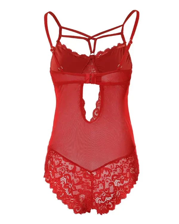 TankiniSkirt Eyelash Crochet Lace Cutout Teddy With Mask 8 TankiniSkirt Eyelash Crochet Lace Cutout Teddy With Mask - Image 8