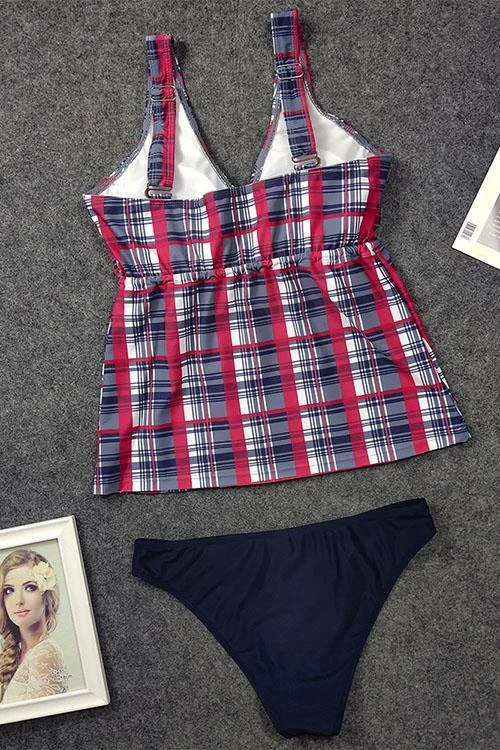 Miss Norst Print Grid Knot Tankini 3 Miss Norst Print Grid Knot Tankini - Image 3