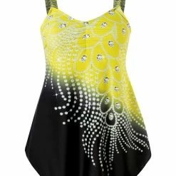 TankiniSkirt Women's Tube Top Print Diamond Feather Contrast Color Split Large Siz 24 TankiniSkirt Women's Tube Top Print Diamond Feather Contrast Color Split Large Siz -TankiniSkirt Shop 1ea8dff0e002250f94333a077de80bf9