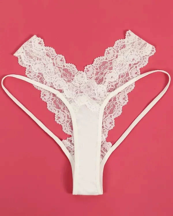 TankiniSkirt Cutout Contrast Lace Thong Panty 5 TankiniSkirt Cutout Contrast Lace Thong Panty - Image 5