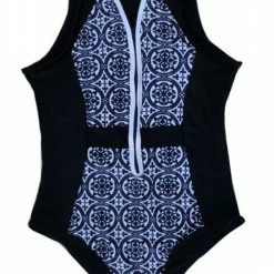 MySwimsuit Black Sporty Zippered One Piece Swimsuit -TankiniSkirt Shop 2233e5f55d54681caaa3abf3e5d347d0