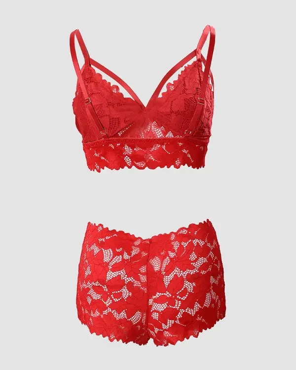 TankiniSkirt Bow Decor Lace Lingerie Set 5 TankiniSkirt Bow Decor Lace Lingerie Set - Image 5