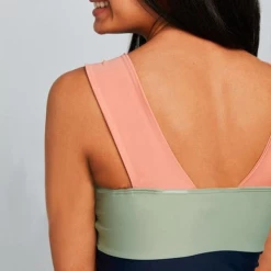 MySwimsuit Square Neck Pink Strap Colorblock One Piece Paradise -TankiniSkirt Shop 228a6490e7c461f1017c1e04672174a2