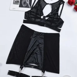TankiniSkirt Cutout Sheer Mesh Garter Lingerie Set With Choker 11 TankiniSkirt Cutout Sheer Mesh Garter Lingerie Set With Choker -TankiniSkirt Shop 2b5c549f01100dd821cbc5d7fcdcdd0a