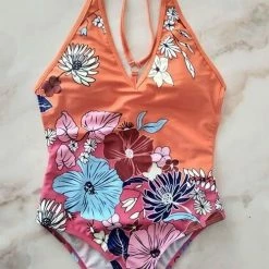 Miss Norst Back Knitted Halter Print One Piece -TankiniSkirt Shop 2d82bb01c78fa05d278690485f0280f4