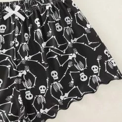 TankiniSkirt Skeleton Hand Camisole And Shorts Pajamas Set - Black -TankiniSkirt Shop 332156699e391b69d33ad23fff8020d4