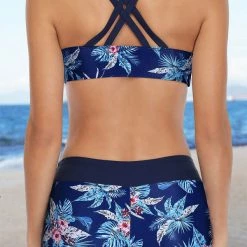 MySwimsuit Galaxy Blue Leaf 3 Piece Swim Tank Top With Shorts And Bra Modest 9 MySwimsuit Galaxy Blue Leaf 3 Piece Swim Tank Top With Shorts And Bra Modest -TankiniSkirt Shop 4a210705b6ed15e17eb419f373fcf704