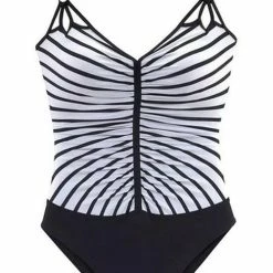 ShopMeLook Striped Printed Pleated One Piece -TankiniSkirt Shop 4ea1e268d48b8c67dd4e30ddcb3c97be