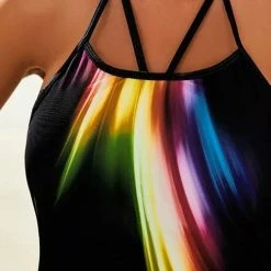 MySwimsuit Rainbow Color Block High Waist Tankini Set -TankiniSkirt Shop 553fbe69d412d3106663191cacd13cbb