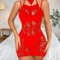 TankiniSkirt Halter Backless Hollow Out Stocking Babydoll -TankiniSkirt Shop 56664c17012b08af1ab44d035cb7d4e6