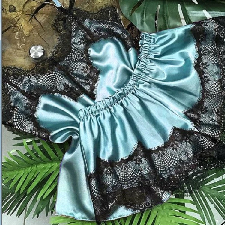 TankiniSkirt Spaghetti Strap Lace Trim Satin Cami Set 13 TankiniSkirt Spaghetti Strap Lace Trim Satin Cami Set - Image 13