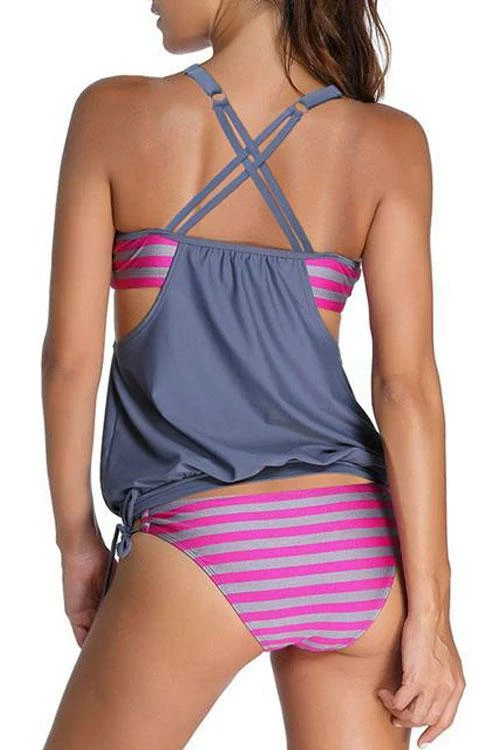 FloruitShow Stripes Lined Up Double Up Tankini Swimsuit 7 FloruitShow Stripes Lined Up Double Up Tankini Swimsuit - Image 7