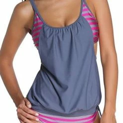 FloruitShow Stripes Lined Up Double Up Tankini Swimsuit 21 FloruitShow Stripes Lined Up Double Up Tankini Swimsuit -TankiniSkirt Shop 66b795d42593679e50cc85b4cc2dac77