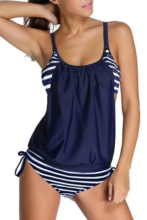 FloruitShow Stripes Lined Up Double Up Tankini Swimsuit 5 FloruitShow Stripes Lined Up Double Up Tankini Swimsuit - Image 5