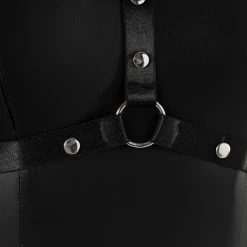 TankiniSkirt O Neck Cutout Bondage Crotchless PU Leather Teddy -TankiniSkirt Shop 6e6de5f027ffc5a1f3c3ccce3499cc19