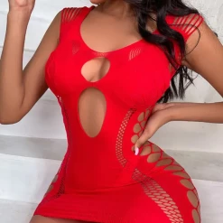 TankiniSkirt Cutout Sleeveless Fishnet Design Bodystocking Dress -TankiniSkirt Shop 80a61a87e51ac089ffbe96ff7d285d2a