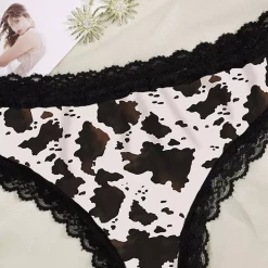 TankiniSkirt Cow Lace Splicing Panties - Black -TankiniSkirt Shop 813b3a5b23029f53cbb2037045a21f22