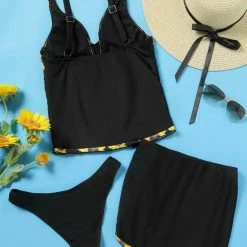 TankiniSkirt Sunflower Drawstring Tankini Set - Black -TankiniSkirt Shop 822f4b9ce89442682c43c4eb30f4adbb ac1c1dcc fdfe 497b ba97 4cdc4f356b8d