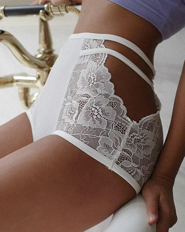 TankiniSkirt Cutout Crochet Lace Plain Panty 2 TankiniSkirt Cutout Crochet Lace Plain Panty - Image 2