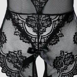 TankiniSkirt Embroidery Lace Bowknot Decor Crotchless Teddy -TankiniSkirt Shop 82fec0477caef7b12203aeb9e841674b