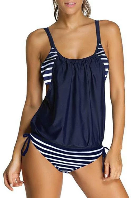 FloruitShow Stripes Lined Up Double Up Tankini Swimsuit 3 FloruitShow Stripes Lined Up Double Up Tankini Swimsuit - Image 3