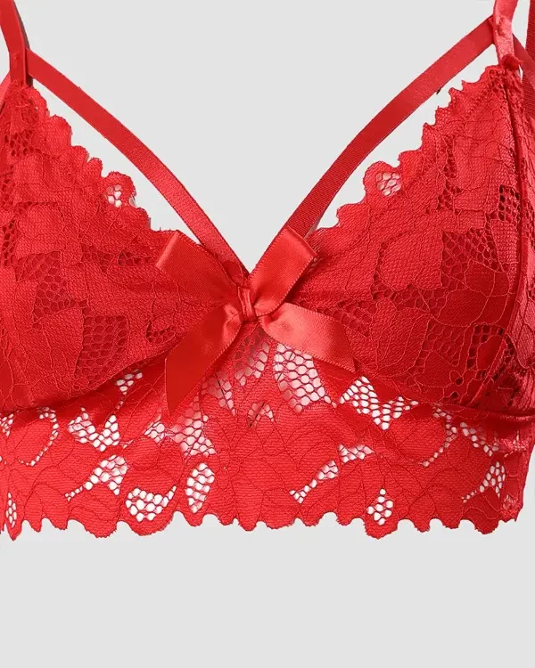 TankiniSkirt Bow Decor Lace Lingerie Set 7 TankiniSkirt Bow Decor Lace Lingerie Set - Image 7