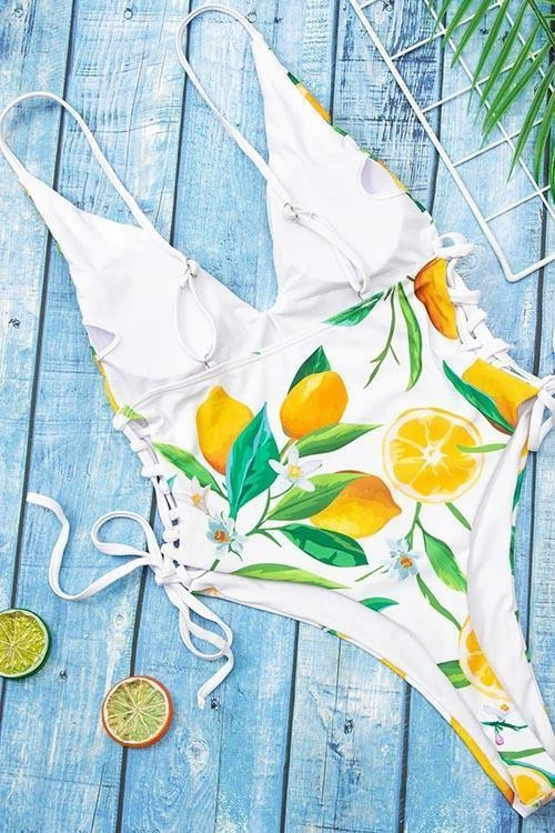 Miss Norst Lemon Print Straps One Piece 7 Miss Norst Lemon Print Straps One Piece - Image 7