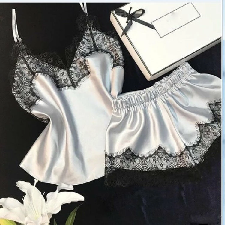 TankiniSkirt Spaghetti Strap Lace Trim Satin Cami Set 5 TankiniSkirt Spaghetti Strap Lace Trim Satin Cami Set - Image 5