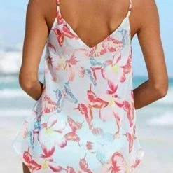 Miss Norst Butterfly Print Three Piece Suit Tankini -TankiniSkirt Shop aa4358d9ffc6d2c3c88842c287e97007