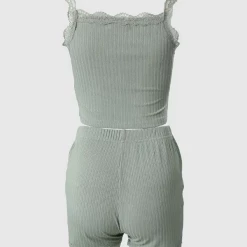 TankiniSkirt Lace Trim Buttoned Tank Top & Shorts Set -TankiniSkirt Shop af0097e75460050aadd0a2ab2414caa6