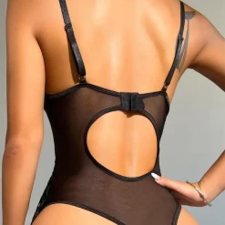 TankiniSkirt Backless Sheer Mesh Lace Garter Teddy -TankiniSkirt Shop b16e91f2b004de33395895a2f5d6cc22