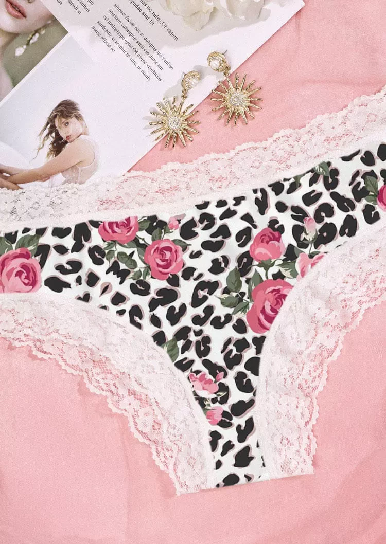 TankiniSkirt Valentine Leopard Rose Lace Splicing Panties 4 TankiniSkirt Valentine Leopard Rose Lace Splicing Panties - Image 4