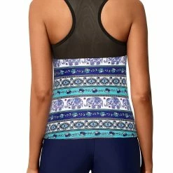 TankiniSkirt Blue Mandala Tankini With Shorts -TankiniSkirt Shop c07ec143bc97a71302910c951be79ac3