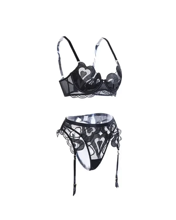 TankiniSkirt 3PCS Embroidery Lace Garter Lingerie Set 8 TankiniSkirt 3PCS Embroidery Lace Garter Lingerie Set - Image 8