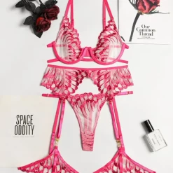 TankiniSkirt Embroidery Sheer Mesh Garter Lingerie Set With Choker 8 TankiniSkirt Embroidery Sheer Mesh Garter Lingerie Set With Choker -TankiniSkirt Shop ccf388e4167a3252958439e237ab0b12