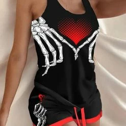 TankiniSkirt Halloween Skull Print Drawstring Pajamas Set -TankiniSkirt Shop cd5c05fba98c6af085df6a6b3ad19f1f 37880b6a c940 4575 9b21 b5c79d9c7188