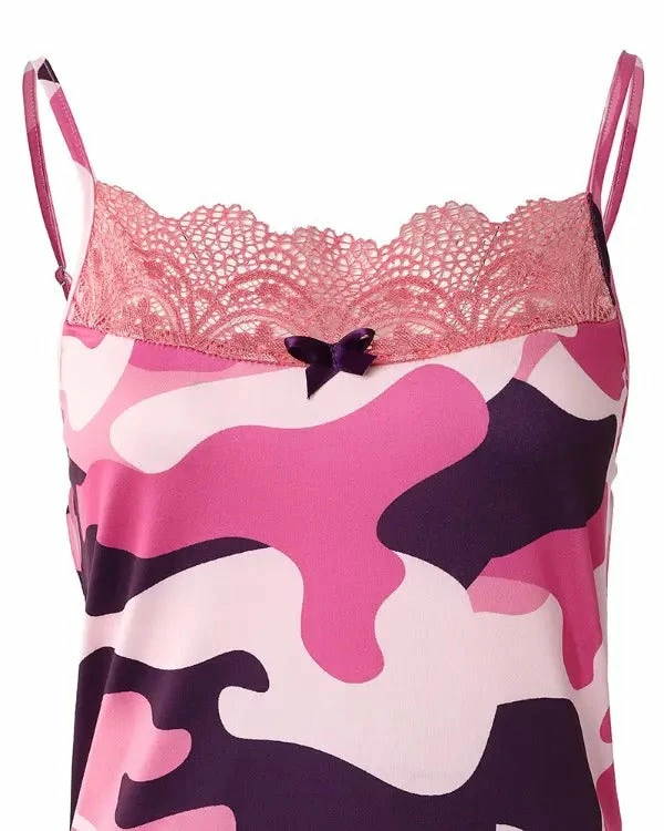 TankiniSkirt Camouflage Print Lace Trim Bowknot Decor Cami Set 5 TankiniSkirt Camouflage Print Lace Trim Bowknot Decor Cami Set - Image 5