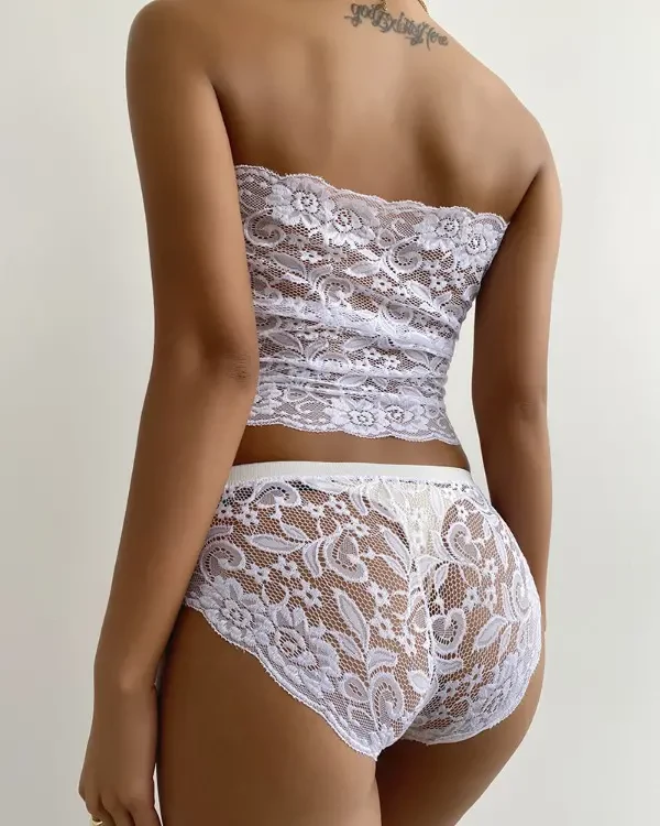 TankiniSkirt Sexy Wrapped Chest Lace Lingerie Set 2 TankiniSkirt Sexy Wrapped Chest Lace Lingerie Set - Image 2