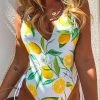 Miss Norst Lemon Print Straps One Piece