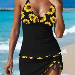 TankiniSkirt Sunflower Drawstring Tankini Set - Black -TankiniSkirt Shop e26680b10b7597c3440e1fe2b842733d f1e61f1e 39d4 4255 a167 b1be4817712a