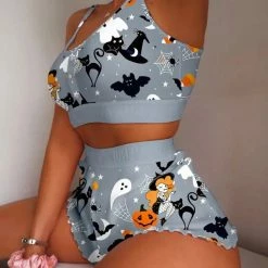 TankiniSkirt Halloween Graphic Print Lettuce Trim Cami Set 9 TankiniSkirt Halloween Graphic Print Lettuce Trim Cami Set -TankiniSkirt Shop e37c8be91242d5e15ef8d9b44fe2b152 bf5ffb45 736c 4959 8658 6357cc566a65
