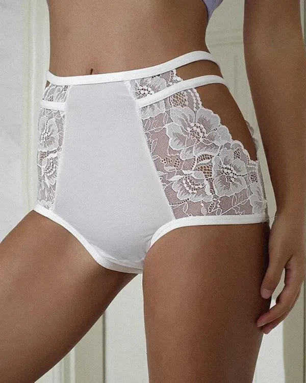 TankiniSkirt Cutout Crochet Lace Plain Panty 3 TankiniSkirt Cutout Crochet Lace Plain Panty - Image 3