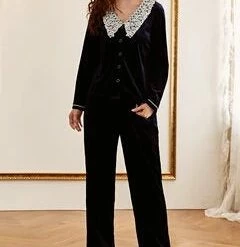 TankiniSkirt Women Velour Lace Collar Button Up Cozy Long Pajamas Set 10 TankiniSkirt Women Velour Lace Collar Button Up Cozy Long Pajamas Set -TankiniSkirt Shop efc3b43507eac7bc785664060e620358 43dedccd 01e3 4c3b ad72 3ab208b75aff